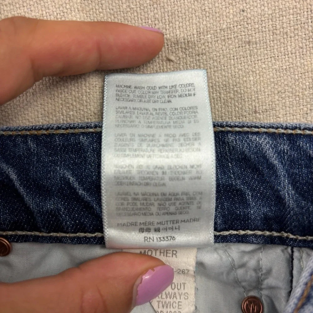 Mother The Dropout Slim Boyfriend Jeans Womens 26 Blue Medium Wash Denim - Picture 6 of 11